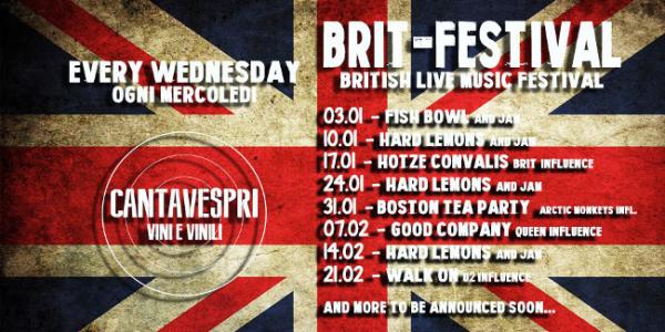 Brit-Festival, tutti i mercoledì musica al Cantavespri